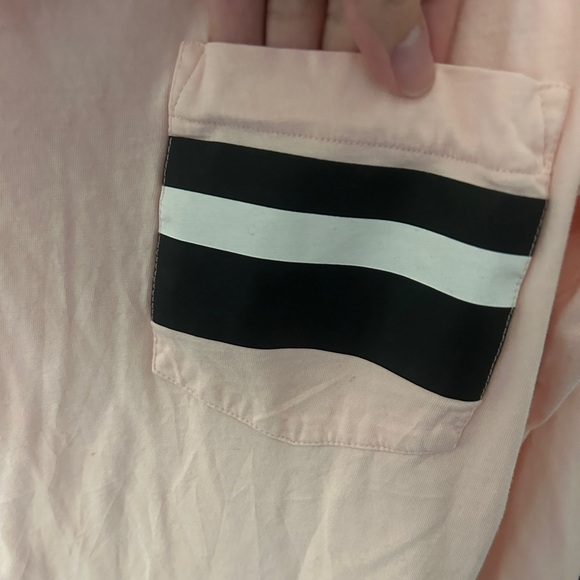 VS PINK Long Sleeve Pink Logo Pocket Tee shirt Small - Picture 3 of 9